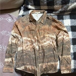 Gilded Intent Brown Patterned Utility Jacket